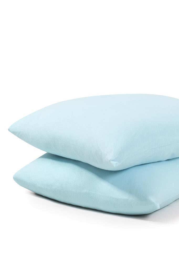 Softloom 2'li Pamuklu Penye Yastık Kılıfı – %100 Pamuklu Fermuarlı 50x70 Cm Mint - Ender Home