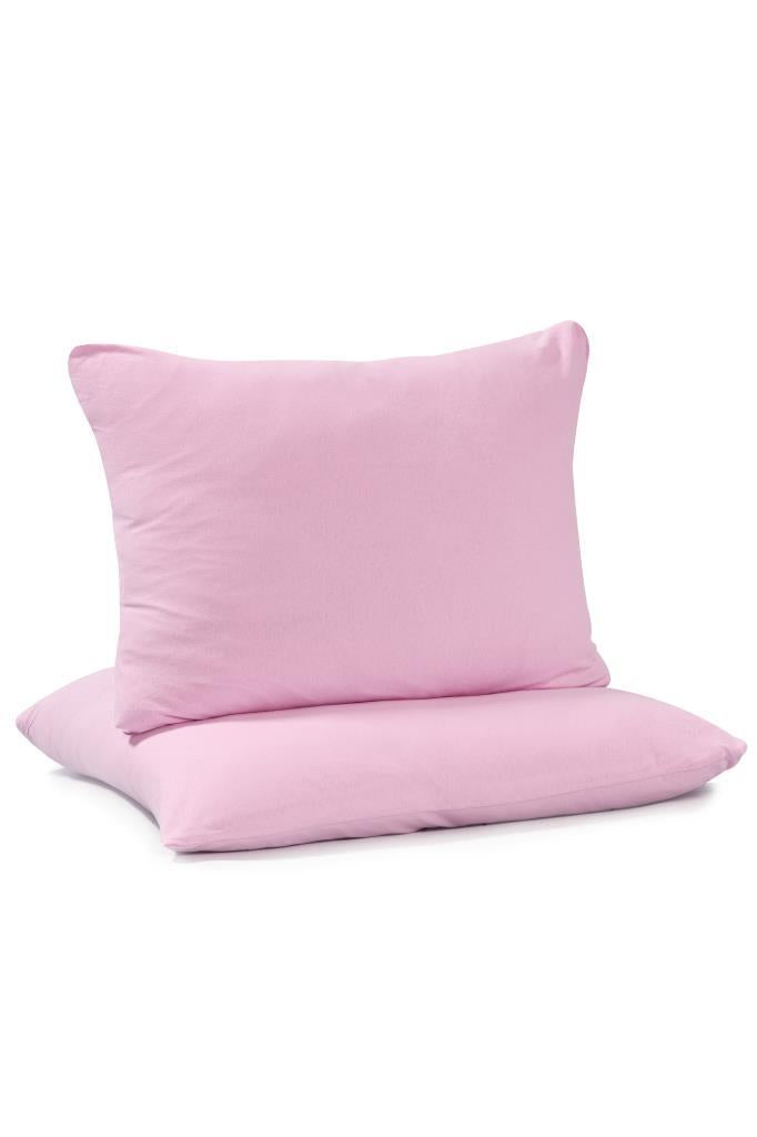 Softloom 2'li Pamuklu Penye Yastık Kılıfı – %100 Pamuklu Fermuarlı 50x70 Cm Pembe - Ender Home