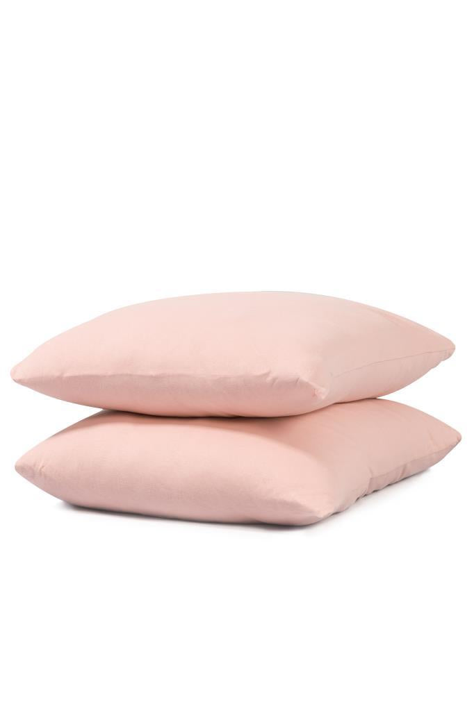 Softloom 2'li Pamuklu Penye Yastık Kılıfı – %100 Pamuklu Fermuarlı 50x70 Cm Somon - Ender Home