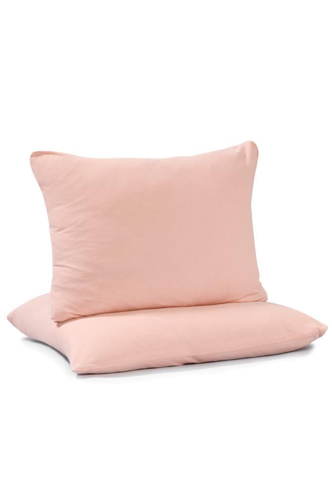 Softloom 2'li Pamuklu Penye Yastık Kılıfı – %100 Pamuklu Fermuarlı 50x70 Cm Somon - Ender Home