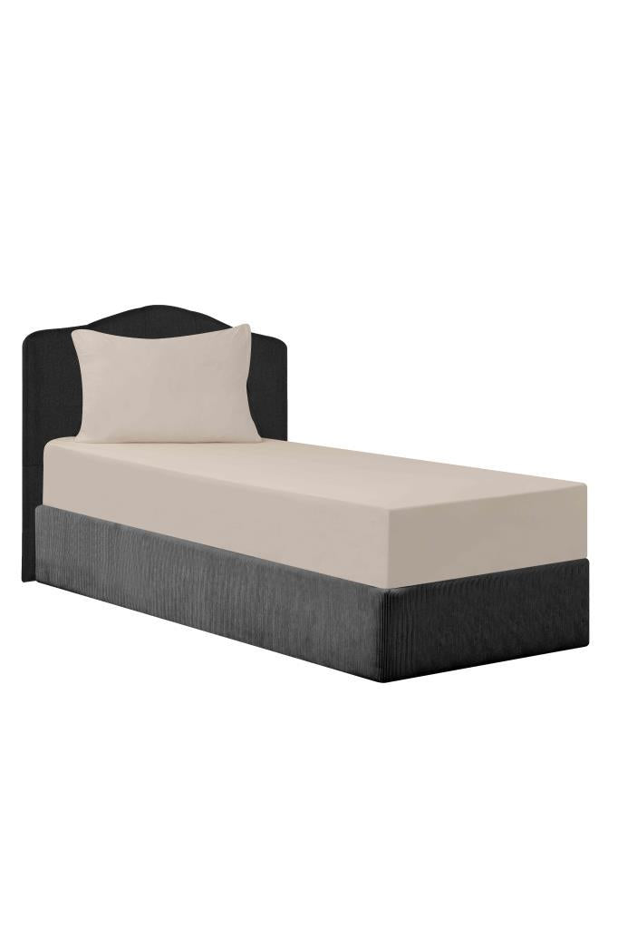 Softloom Tek Kişilik Pamuklu Penye Çarşaf – %100 Pamuklu Bej - Ender Home