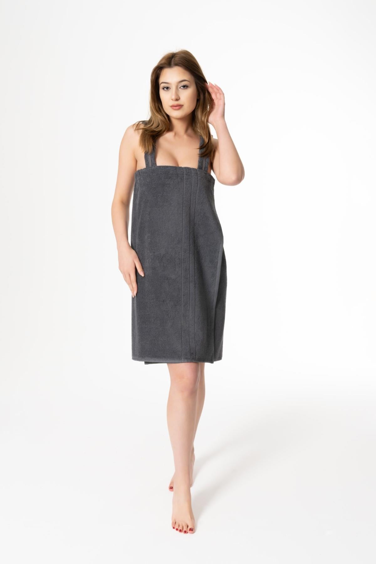 VAT Havlu Plaj Elbisesi – %100 Pamuk Solmayan , Uzun Ömürlü Renk Antrasit - Ender Home