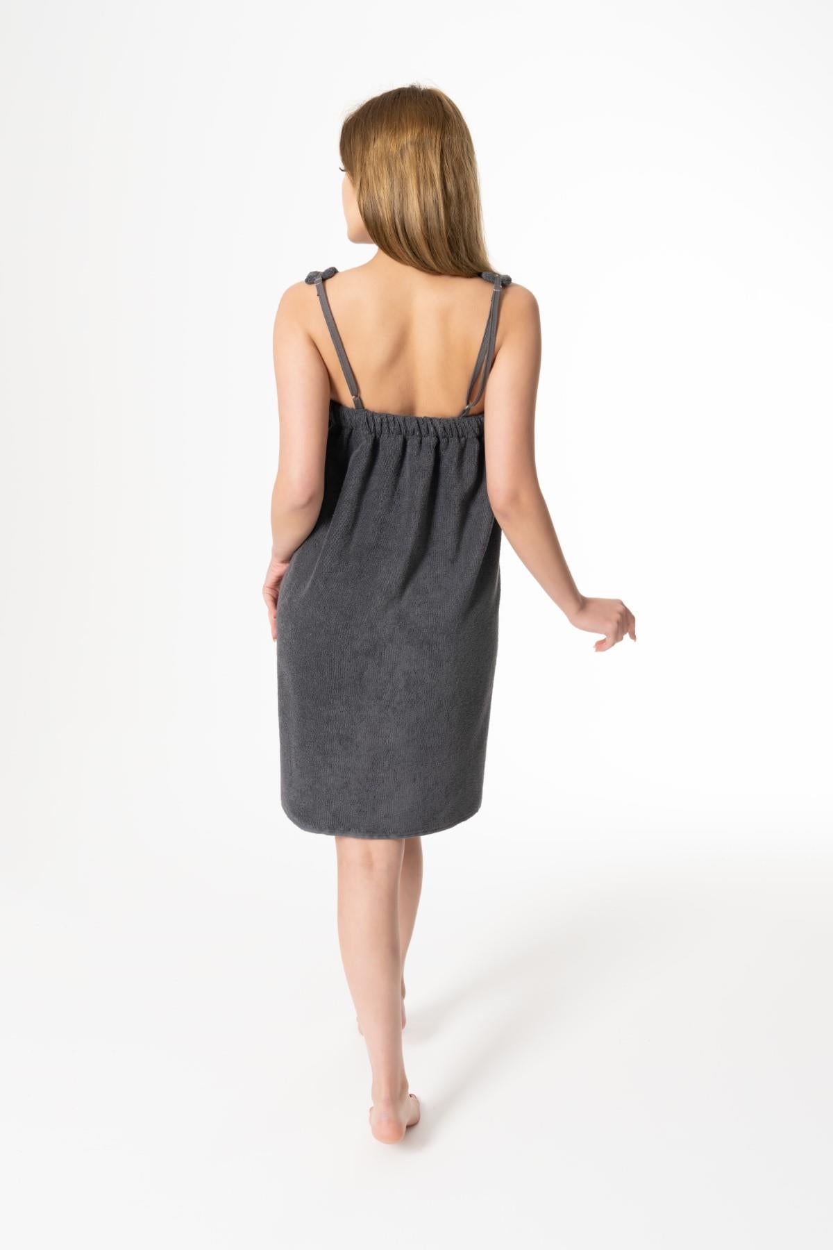 VAT Havlu Plaj Elbisesi – %100 Pamuk Solmayan , Uzun Ömürlü Renk Antrasit - Ender Home