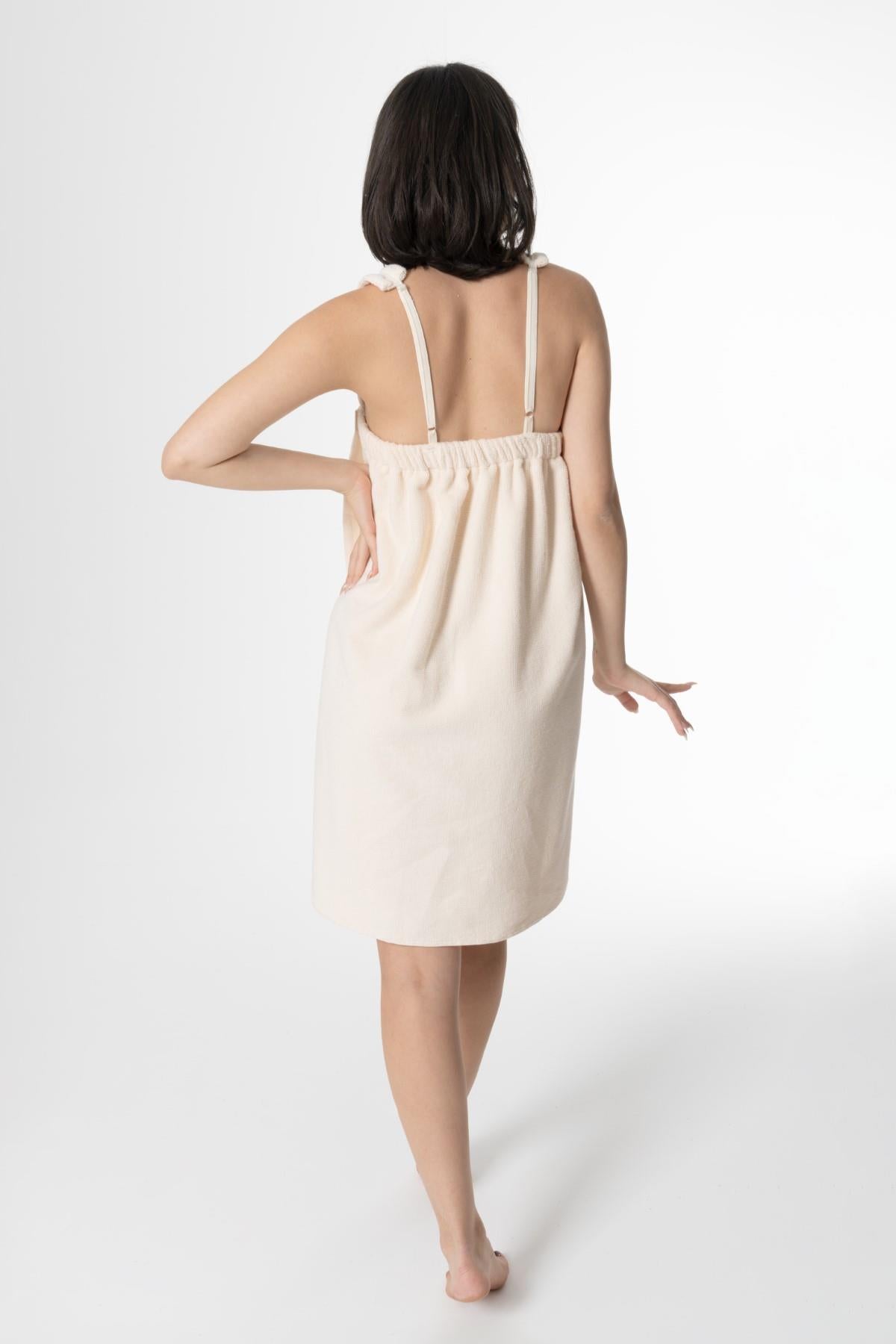 VAT Havlu Plaj Elbisesi – %100 Pamuk Solmayan , Uzun Ömürlü Renk Ekru - Ender Home
