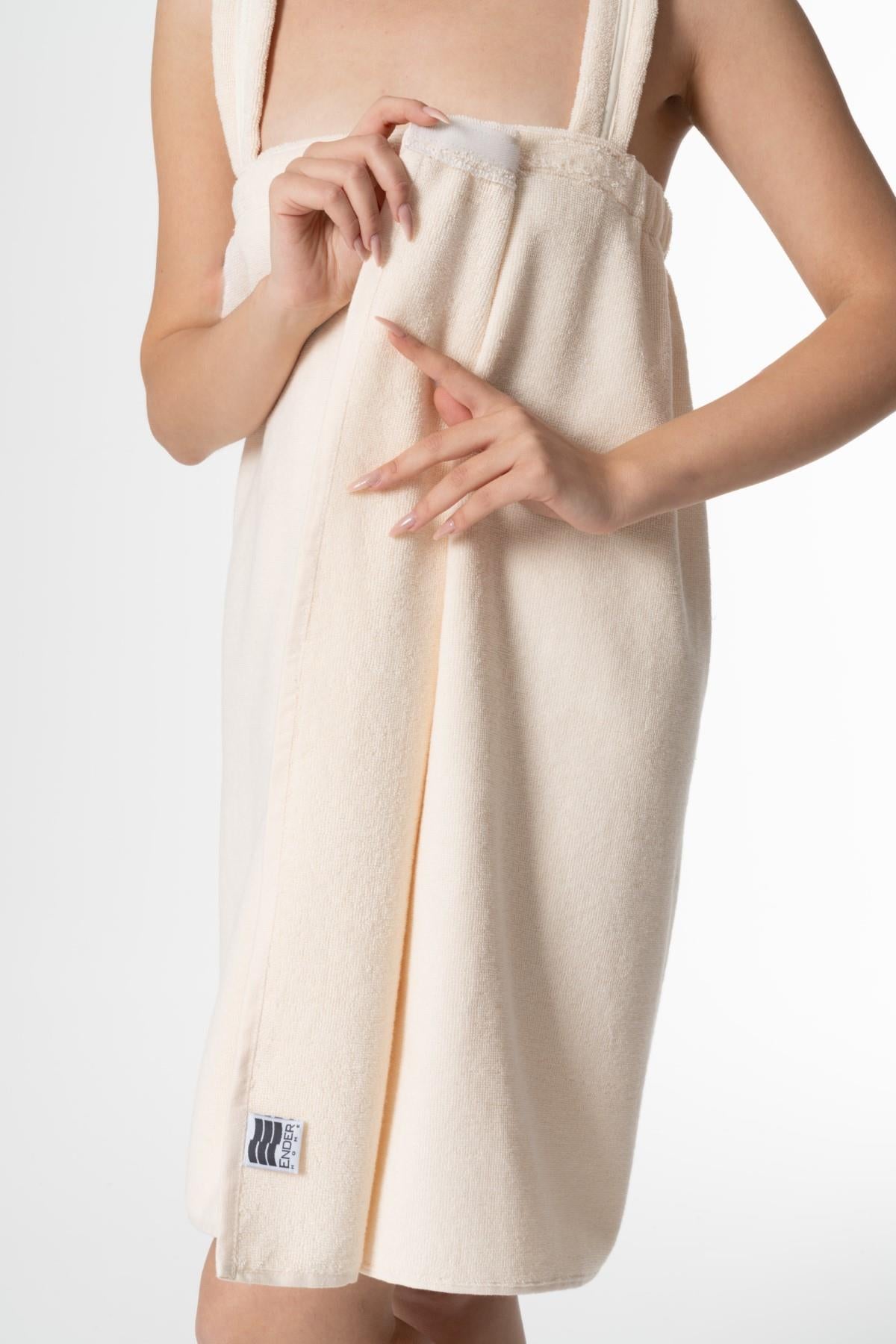 VAT Havlu Plaj Elbisesi – %100 Pamuk Solmayan , Uzun Ömürlü Renk Ekru - Ender Home