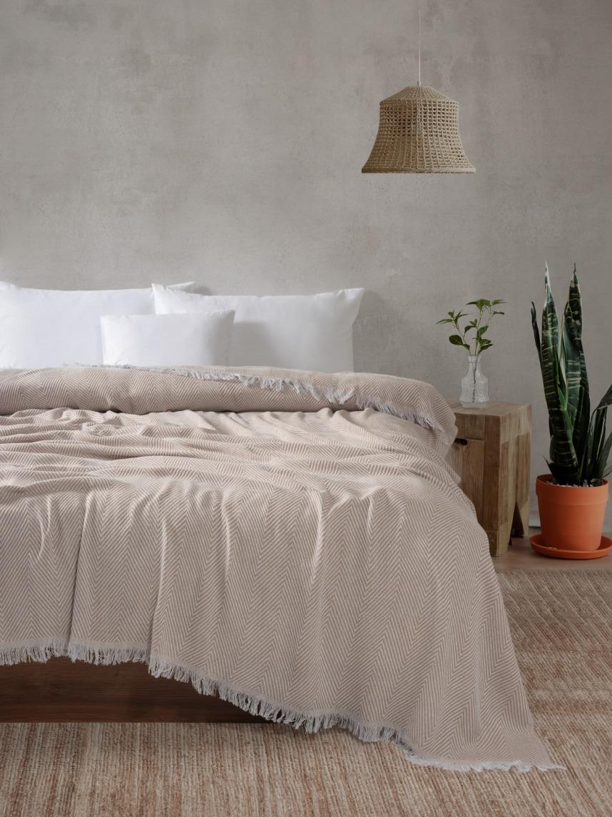 Woven Piquea TV & Koltuk Şalı Tek Kişilik – 150x220 Cm Kahverengi - Ender Home